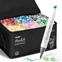 Ohuhu Alcohol Markers: Brush & Chisel / Fine - 216-color - Double Tipped Alcohol-based Art Marker Set for Artist Adults Coloring Illustration - Refillable Ink - Honolulu & B Series of Ohuhu
