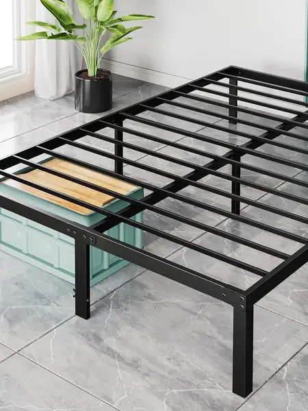 SweetFurniture Modern Heavy-Duty Metal Bed Frame - Queen Size, Durable Steel Slat Support, Under-Frame Storage Space, No Box Spring Needed, Fits Queen Size Mattress, Ideal for Apartment Furniture