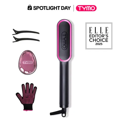 TYMO RING Series - TYMO RING or TYMO RING PLUS or TYMO FLIPRO 2-in-1 Straightener Comb for Frizz-Free Styling, Ionic Titanium Brush, 9 Temp & LED, Multifunctional Brush, Fast Heat, Each Sold Separately; Summervibes Plancha de Cabello gift Hair Flat Iron,f