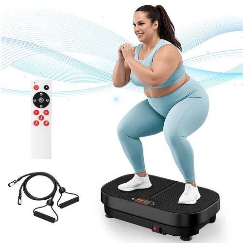 RELIFE REBUILD YOUR LIFE Sports Vibration Plate - 440LB Capacity Whole Body Vibration Platform with Resistance Bands, Fitness Exercise Equipment for Home Gym Core Strength Training