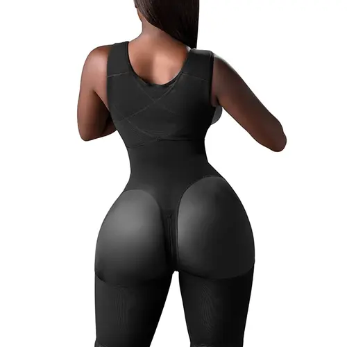 Stage 1 Full Body Colombian Faja | Gentle Compression Open Bust Bodysuit | Butt Lifting + Tummy Control | Soft Powernet Hourglass Shaper | Wide Straps | Hook Closure | Snatched Body