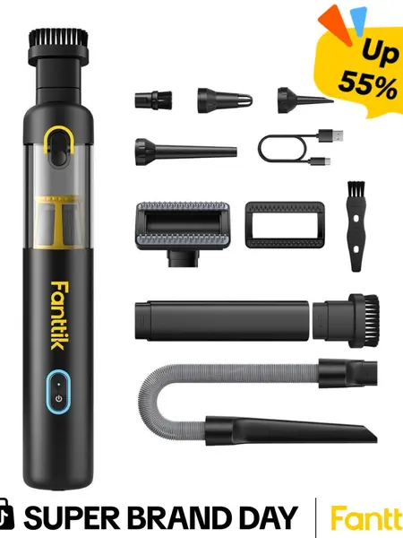 【DealsForYouDays】Fanttik Slim V8 Mate/V8 Apex Cordless Car Vacuum High Power, 12000Pa/30AW, RobustClean Mini Vacuum with Flexible Hose and Pet Brush, 2H Fast Charge, Portable Vacuum for Car Interior Home Cleaning Cleaner Pet Hair