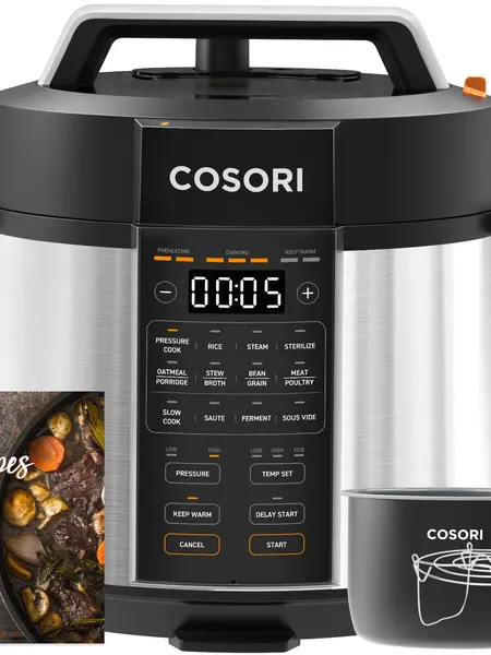 COSORI 9-in-1 6-qt Electric Instant Pressure Cooker - Instant Multi Cooker, 1100W Multifunction Kitchen Appliance with Rice, Sauté, Sous Vide, Sterilizer Modes, Stainless Steel & Aluminium Inner Pot, Safety Features,summerwins