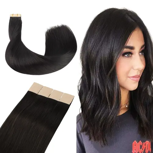 GOOGOO Hair Extensions Tape in Human Hair Natural Straight summer hairstyles #summerwins#DealsForYouDays