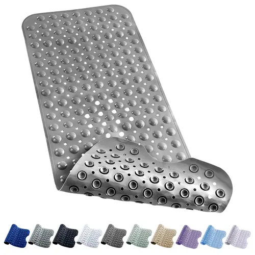 [Deals For You Days] LUX Décor Non-Slip Bathtub Mat – Extra Large 40x16 Inches, Anti-Slip Shower Mat with Suction Cups & Drain Holes – Machine Washable – Available in Multiple Colors