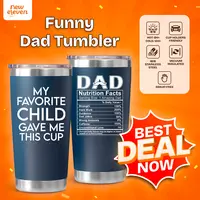 NewEleven Father’s Day Gift for Dad, Funny Dad Birthday Gift from Daughter Son Kids, 20oz Stainless Steel Tumbler