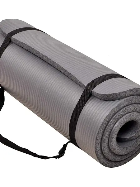 BalanceFrom GoCloud 1" Extra Thick Exercise Yoga Mat with Carrying Strap