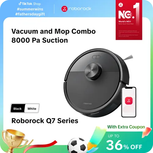 Roborock Q7 Series Robot Vacuum and Mop Combo, LiDAR Navigation, Pet Hair, Automatic Vacuum Cleaner for Home Robot, Self-Charging Robotic Vacuum Cleaning, APP-Controlled Mopping #DealsForYouDays #fathersdaygift