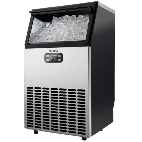 【Super Brand Day】EUHOMY Commercial Ice Maker Machine, 100lbs/24H Stainless Steel Under Counter ice Machine with 33lbs Ice Storage Capacity, Freestanding Ice Maker, Kitchen Portable