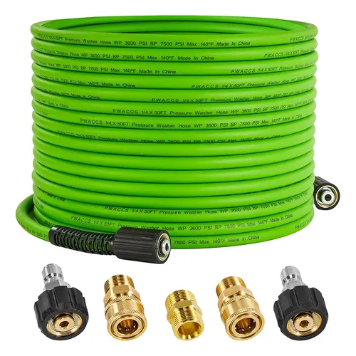 PWACCS Pressure Washer Hose for Power Washer - 50 FT x 1/4" Extension  - Kink Resistant - Compatible with M22 Fittings high power wash hose, High Power Hoses, Power Washer Hoses, DealsForYouDays