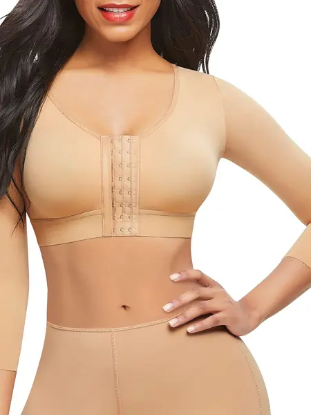 FeelinGirl Arm Shaper for Women Compression Sleeves Slimming Arm Front Closure Shapewear Bras Women #Summervibes