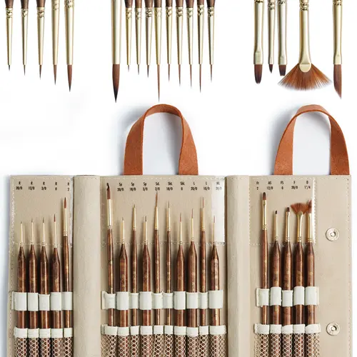 ARTIFY 20-Piece Extreme Detail Paint Brushes Set with Case - Art Supply for Fine Detailing in Models, Includes All Art Crate