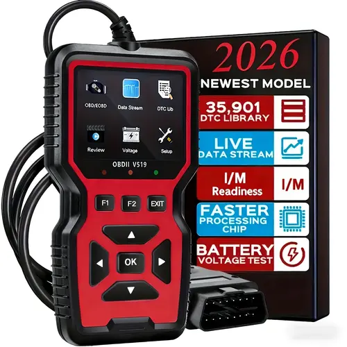 Professional OBD2 Scanner, Automotive Scan Tool, Real-Time Car Engine Diagnostic Code Reader, Car Engine Checker Tools, Car Voltage Tester