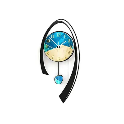 Homary 24.8" Oversized Light-Up Magnetic Pendulum Multicolor Luxury Acrylic Wall Clock - Modern Home Decor for Living Room, Bedroom