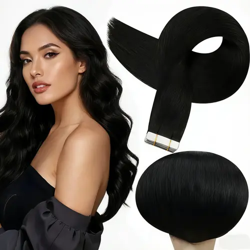 Full Shine Tape in Hair Extensions Natural Straight Real Human Hair 20 Pcs 50 Gram for Beauty Women DealsForYouDays Seamless Hair Double Sided for Skin Weft Tape in Hair，Length And Volume,Natural Long Hair Look