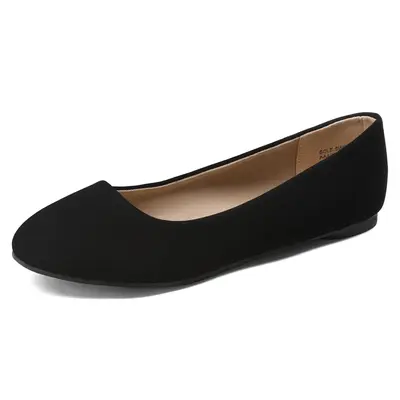 DREAM PAIRS Women's Ballet Flats - Soft Casual Business Footwear with Elastic Top-Line, Memory-Foam Insole, Flexible Rubber Outsole, Comfortable Walking Women's Shoes