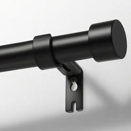 Inovaday Heavy Duty Curtain Rods for Windows, Drapery Rods with Adjustable Curtain Rods, Outdoor Modern Curtain Rod with Simple End Caps Black Outdoorfun