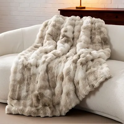 【Deals For You Days】Bedsure Weighted Faux Rabbit Fur , Soft Fluffy Fuzzy  Cozy Plush Sherpa Fleece  Blanket, Thick Warm  Blanket Gifts for Women,The  Blanket  For Stress & Anxiety,Soft  Warm ComforterComforter