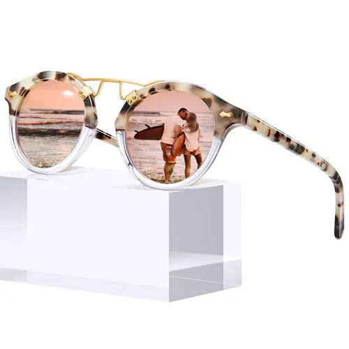 CARFIA Italy Small Face Polarized Sunglasses for Women UV Protection，Retro Women's Mirrored Pink Shades Driving Acetate Eyewear,Summer 2026 Beach Trends Sunnies summerwins