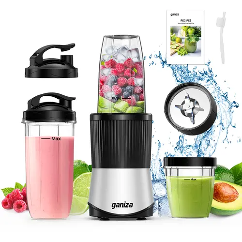 Ganiza professional smoothie blender 1100W motor 25000 rpm suitable for frozen fruits and ice multi-functional countertop blender dishwasher safe food processor similar to Nutribullet and Vitamix juicers Juicer Machine Blade for Smoothies Juices & More
