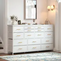 [24H-Support]Raybee TV Stand Dresser with 12/16 Drawers, Large Fabric Home Storage Organizer&Drawer Chest, Long Entertainment Center with Charging Station & USB Ports for Living Room, Bedroom, Apartment, Modern Media Console Cabinet Tower for Home Décor