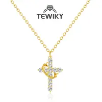 Tewiky Easter Gifts Upgraded Crown Cross Necklace for Women, Crown Cross Pendant Necklace, Non-Tarnish Faith Jewelry for Women, Christian Religious Gifts for Her summerwins