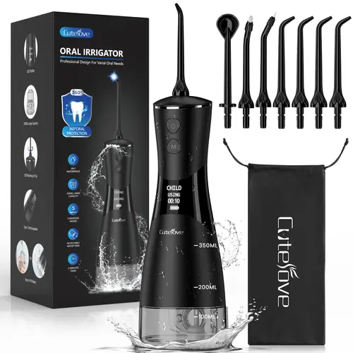 350ml 7-in-1 Cordless Water Flosser, Powerful Oral Irrigator with 5 Pressure Settings and 7 Jet Tips, 360-degree rotation, interchangeable nozzles, Ideal Gift for Everyone: Christmas Gifts, Holiday Gifts, Mother's Day Gifts summerwins,summerwins