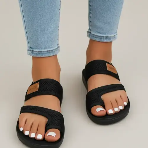 Casual Plain Color Slip on Flat Sandals for Women, Summer Breathable Comfortable Toe Thong Sandals for Women, Trendy All-match Sandals, Casual Beach Sandals, Lightweight Sandals, Daily Wear Sandals, Beach Footwear