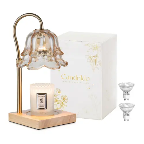 Candle Warmer Lamp, Lily of the Valley Flower Lamp, Height Adjustable with Timer, 2 Bulbs Included, Flameless Fragrance Lamp for Home Bedroom Decor, Ideal Gift for Mom Birthday summerwins