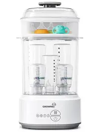Grownsy Bottle Sterilizer and Dryer, Compact Electric Steam Baby Bottle Sterilizer, Bottle Sanitizer for Baby Bottles, Pacifiers, Pump Parts，Baby Product
