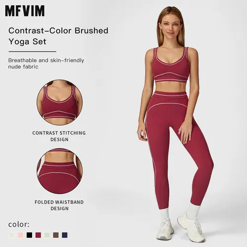 MFVIM Women's Two-Piece Sports Set, Comfortable Activewear for Fitness and Gym, Athletic Clothing for Everyday Use Summer Sportswear Yoga Bottoms Sporty Casual Seamless,summerwins