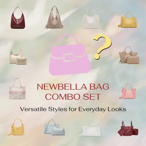 NEWBELLA 2-Piece Bag Set | PU Leather Tote + Crossbody, Tote Bags, Everyday Bag