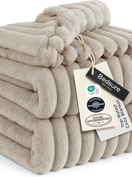 【Deals For You Days】Bedsure Luxury  Corduroy Fleece Sleep  Blanket- Ultra Soft, Warm, Cozy Extra Soft  Baby Blanket for Sofa, Bed, Nursery Ideal Seasonal Gift Solid Yellow Color, Lightweight Comforter