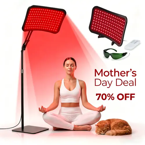 Back in Stock: Infrared Light Therapy Skin Lamp with Detachable Stand - Premium Self Care Product for Neck Pain Relief, Muscle Treatment, Stress Relief - Therapeutic Panel for Face & Body