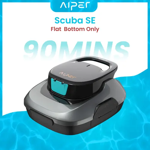 AIPER 【Flat Bottom ONLY】Robotic Pool Cleaner, Cordless Pool Vacuum with Dual-Drive Motors, Pool Vacuum, Self-Parking Technology, Lightweight Water Powerful Performance Modern #smartliving