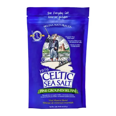 Celtic Sea Salt Fine Grind Mineral Salt - Healthy, Flavorful, Natural, Sustainably Harvested, GMP Certified, Lab Tested - For Baking, Cooking - 0.5 lb Resealable Bag, Flavor
