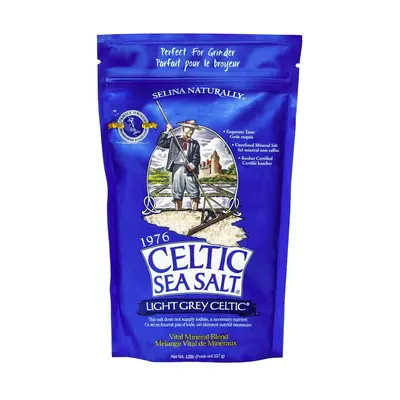 Light Grey Coarse Unrefined Mineral Sea Salt - Natural Traditional Flavor, 70+ Trace Minerals, Sustainably Harvested, GMP Certified, Gluten-Free, Caffeine-Free - 1 lb Resealable Bag for Meals, Cooking - Ideal for Youth, Pantry Cupboard Storage