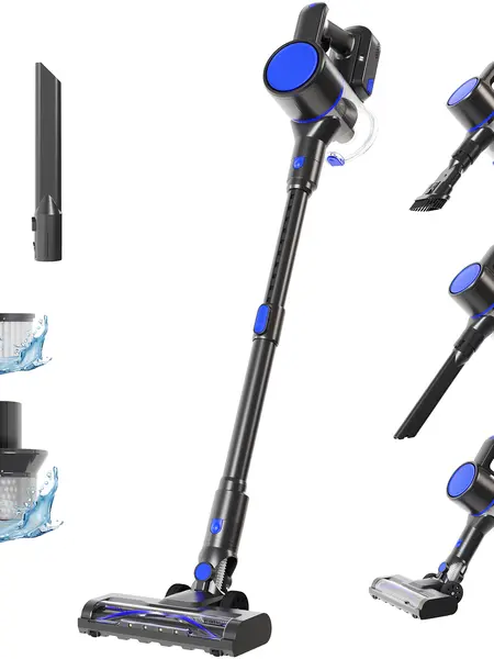 3-in-1 Cordless Stick Vacuum Cleaner, Lightweight with LED Headlight, 10KPa Suction for Carpet, Hard Floor and Pet Hair