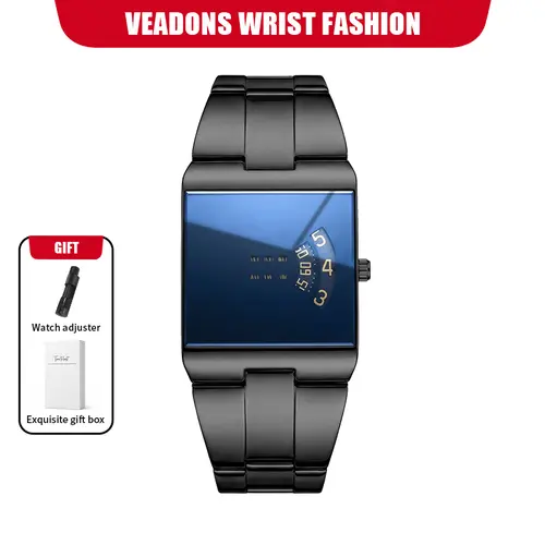 【TikTokShopStockUp】 Racing Sports Watch, Luxury Men's Racing Sports Watch, Iridescent Mirror Design, Stainless Steel Material, Casual & Business Style, Perfect Gift for Him, Fashionable Wristwatch with Time Display