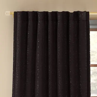 Blackout Embossed Velvet Curtain Panel - Threshold