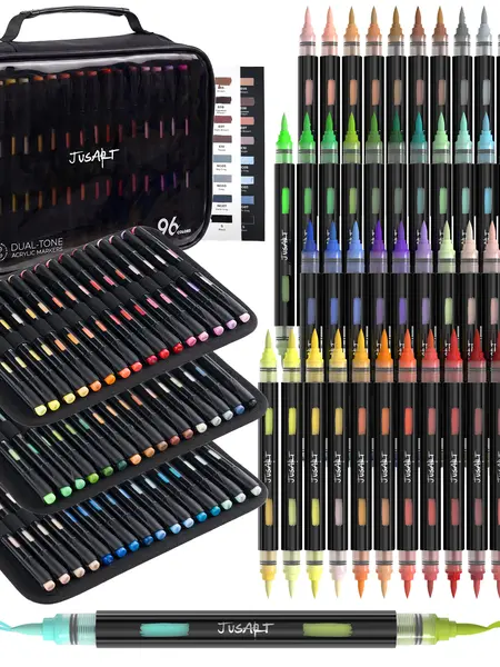 【Back to school shopping】96/72/48 Colors Dual-Tone Acrylic Markers – Double-Ended, Vibrant, Versatile, and Colors Can Overlap for Art, Coloring, & DIY Projects, Back to School,tiktokshop