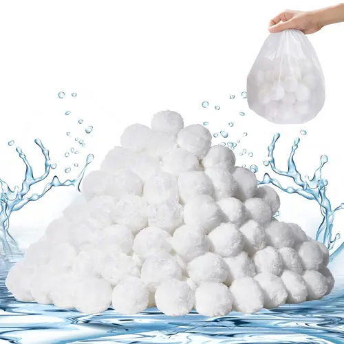 【DealsForYouDays】VEVOR Pool Filter Balls for Sand Filter, TikTokShopBlackFriday, 3.5 lbs, Filter Balls Replace Pool Filter Sand, Reusable Polyester Fiber Filter Media Balls with Wash Bag, for Swimming Pool Above Ground Pool Aquarium Tank