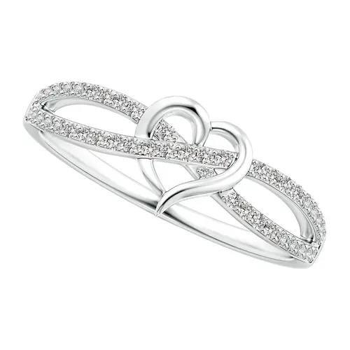 Infinity Heart Promise Ring: Women's Silver Tone Eternity Knot Heart-shaped Rings with Cubic Zirconia Engagement Wedding Jewelry for Valentine's Day Anniversary, Female summerwins,summerwins,summeroutfits,vacationoutfits,beachoutfits