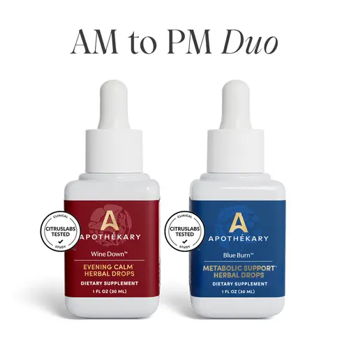 Apothékary AM to PM Duo - Support your full day rhythm - Support Metabolism & Promote Sleep Liquid Herbal Drops* | Made in the USA Stress Resilience Metabolic Maintenance
