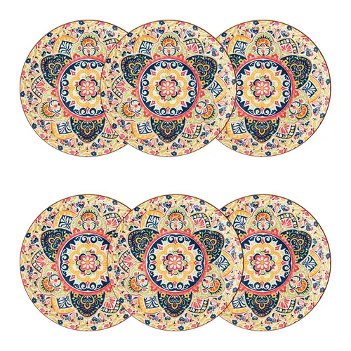 10 Strawberry Street Set of 6 Fiesta Bloom Dinner Plates