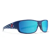 Blenders Eyewear Lakeview USA Lifestyle Sunglasses - Gloss Metallic Blue Frame, PureBlend Blue Mirror Polarized Lenses, 100% UV Protection, Microfiber Pouch