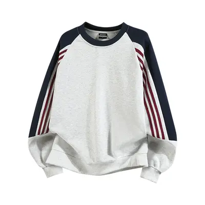 Crewneck sweatshirt, crewneck athletic sweatshirt for students, couples’ crewneck sweatshirt, heavyweight color-block crewneck sweatshirt, high-street new arrival for spring/autumn