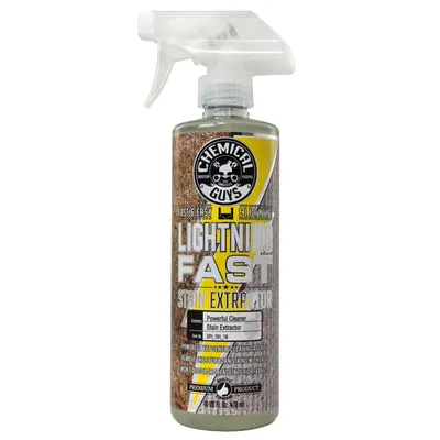 CHEMICAL GUYS Lightning Fast Stain Extractor Fabric & Upholstery Cleaner - Stain Remover Spray, Powerful Household Cleaner for Automotive, Interior Care, Includes Cleaning Brush
