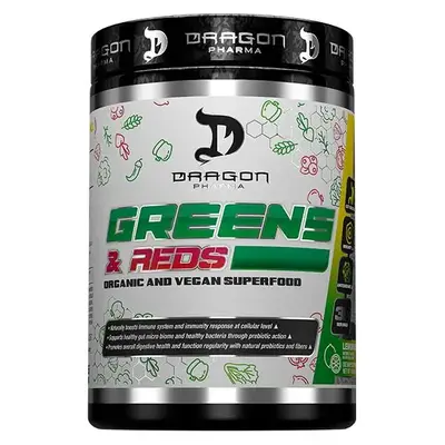 Dragon Pharma GREENS & REDS – 23 Organic Superfoods + Pre/Probiotics for Detox & Digestion