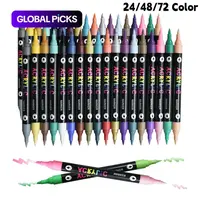 24/48/72 Color Acrylic Paint Marker Set, Dual-Tip Dual-Color Markers for Wood, Canvas, Stone, Glass, Ceramic, DIY Art Supplies, Back-to-School Gift #GLOBAL PICKS